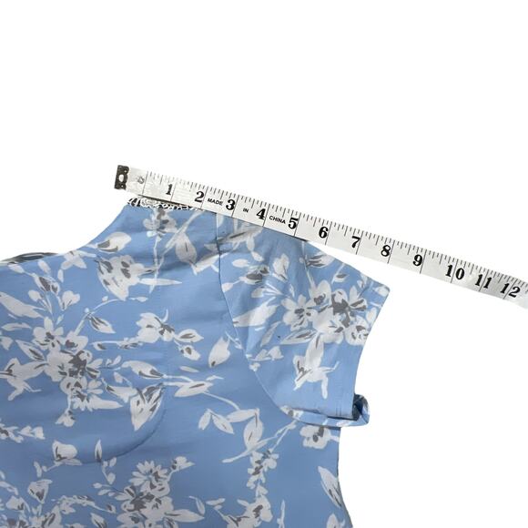 Adonna Floral Short Sleeve Midi Nightgown Nightie Blue White No Size/Fabric Tag - Picture 13 of 15